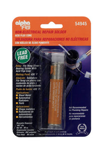 Alpha Fry 0.9 oz Lead-Free Flux Core Solder 0.062 in. D Silver-Bearing Alloy 1 pc