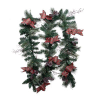 Celebrations 12 in. D X 9 ft. L LED Prelit Twig Pine Bow Garland (Pack of 6)