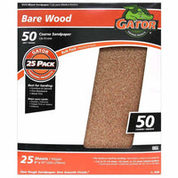 Gator 11 in. L X 9 in. W 50 Grit Aluminum Oxide Sanding Sheet (Pack of 25)