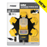 Prime Grounded 5 outlets Power Hub with 2 USB Ports 1 pk