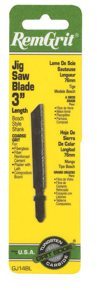 RemGrit 3 in. Carbide Grit T-Shank Bosch Jig Saw Blade 1 pk