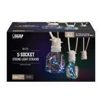 Feit String Lights LED Mix N Match Socket String Light Strand Clear 10 ft. 5 lights