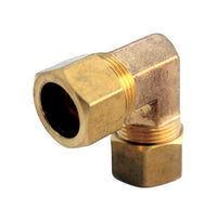 JMF 3/8 in. Compression x 1/4 in. Dia. Compression Yellow Brass Elbow (Pack of 5)