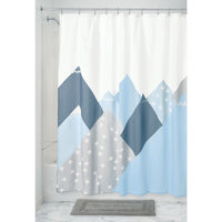 iDesign 72 in. H X 72 in. W Blue Shower Curtain Polyester