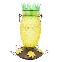 Perky-Pet Wild Bird 3.5 lb. Glass/Metal Top Fill Pineapple Bird Feeder 3 ports (Pack of 2)