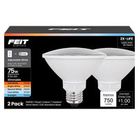 Feit PAR30SN E26 (Medium) Smart-Enabled LED Bulb Adjustable White 75 Watt Equivalence 2 pk