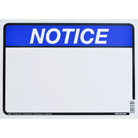 Hillman English White Notice Sign 10 in. H X 14 in. W (Pack of 6)