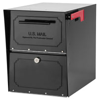 Architectural Mailboxes Oasis Classic Galvanized Steel Post Mount Black Mailbox