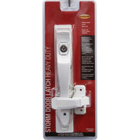 Larson Heavy Duty White Zinc Push Button Keyed Latch 1 pk