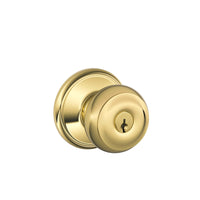 Schlage Georgian Bright Brass Entry Lockset ANSI Grade 2 1-3/4 in. (Pack of 4)