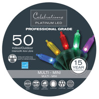 Celebrations Platinum LED T5 Multicolored 50 ct String Christmas Lights 24.5 ft.