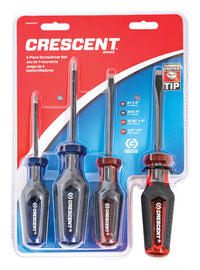 Crescent Assorted Phillips/Slotted Diamond Coated Screwdriver Set 4 pc