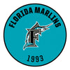 MLB - Miami Marlins Retro Collection Roundel Rug - 27in. Diameter - (1993 Florida Marlins)