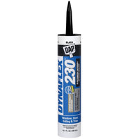 DAP DYNAFLEX 230 Black Silicone Door, Trim and Window Sealant 10.1 oz. (Pack of 12)