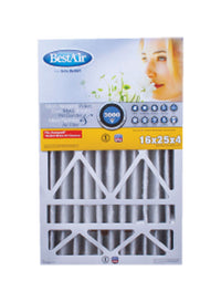 BestAir 25 in. W x 16 in. H x 4 in. D 13 MERV Pleated Air Filter (Pack of 3)