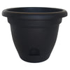 Bloem 10.75 in. H Plastic Saturn Flower Pot Black