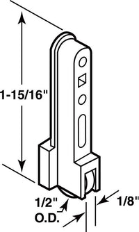 Prime-Line Window Roller Assembly For "Hi-Lite 200" Series Windows 1/8" X 1/2" Nylon Carded