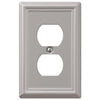 Amerelle Chelsea Brushed Nickel 1 gang Stamped Steel Duplex Wall Plate 1 pk