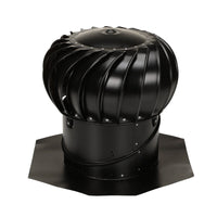 Air Vent Black Aluminum UV-Resistant Circle Turbine & Base 20 L x 18.4 H x 20.2 W x 12 Dia. in.