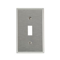 Leviton Antimicrobial Powder Coated Gray 1 gang Stainless Steel Toggle Wall Plate 1 pk