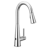 Chrome one-handle high arc pulldown kitchen faucet