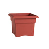 Bloem Terracotta Clay Resin UV-Resistant Square Veranda Planter 11 H in.