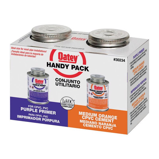 Oatey Handy Pack Orange Primer and Cement For CPVC 4 oz (Pack of 12)