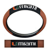 University of Miami Football Grip Steering Wheel Cover 15" Diameter