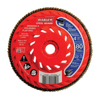 Diablo Steel Demon 4-1/2 in. D X 5/8 in. Zirconia Speed Hub Thread Arbor Flap Disc 80 Grit 1 pk