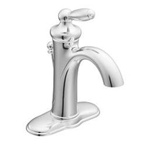 Chrome one-handle high arc bathroom faucet