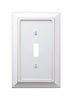 Amerelle Savannah White 1 gang Wood Toggle Wall Plate 1 pk