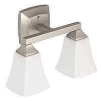 BRUSHED NICKEL TWO GLOBE BATH LIGHT