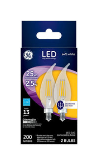 GE CAC E17 (Intermediate) LED Bulb Soft White 25 Watt Equivalence (Pack of 6)