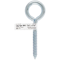 Hampton 7/16 in. x 5-1/4 in. L Zinc-Plated Steel Lag Thread Eyebolt (Pack of 10)