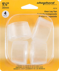 Shepherd Thermoplastic Ethylene Leg Tip Clear Round 1-1/2 in. W 4 pk (Pack of 6)