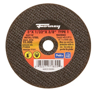 Forney 3 in. D X 3/8 in. Aluminum Oxide Metal Cut-Off Wheel 1 pc