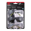 3M SecureFit Anti-Fog Wraparound Safety Glasses Clear and Gray Lens Black/Green Frame 3 pc