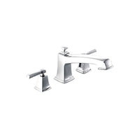 Chrome two-handle roman tub faucet