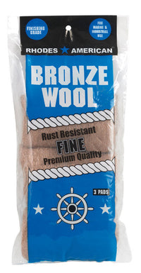 Rhodes American Homax Fine Grit Bronze Wool Pad 10.11 L x 5.25 W in. for Marine & Industrial Use