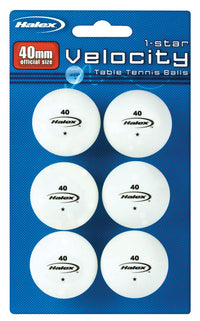 Halex Velocity Table Tennis Balls Plastic White