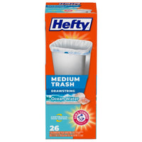 Hefty 8 gal Ocean Water Scent Trash Bags Drawstring 26 pk 0.69 mil