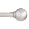 Kenney Mercer Brushed Nickel Silver Ball Curtain Rod 36 in. L X 66 in. L