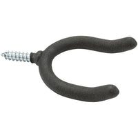 2123BC 3â€ Large Double Screw Hook - Black Vinyl