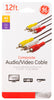 GE 12 ft. L Audio-Video Cable Composite