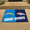 NFL House Divided - Chargers / Broncos House Divided Rug