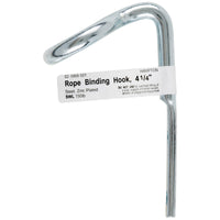 Hampton Small Zinc-Plated Silver Steel 4.125 in. L Rope Binding Hook 150 lb. 1 pk (Pack of 10)