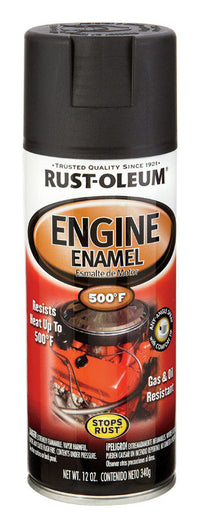 Rust-Oleum Automotive Semi-Gloss Black Engine Enamel Spray 12 oz. (Pack of 6)