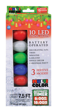 Big Bulb  LED  C9  Multi-color  10 count String  Christmas Lights  7.5 ft.