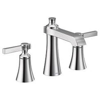 Chrome two-handle high arc bathroom faucet