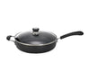 T-fal Specialty Aluminum Pan with Lid 12 in. 5 qt Black